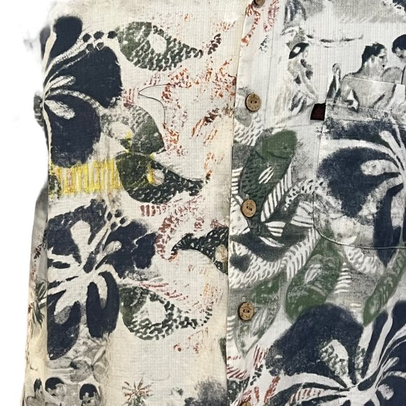 Duke Kakanamoku Shirt Mens XL Hawaiian Button Front Short Sleeve Tropical - Picture 3 of 9